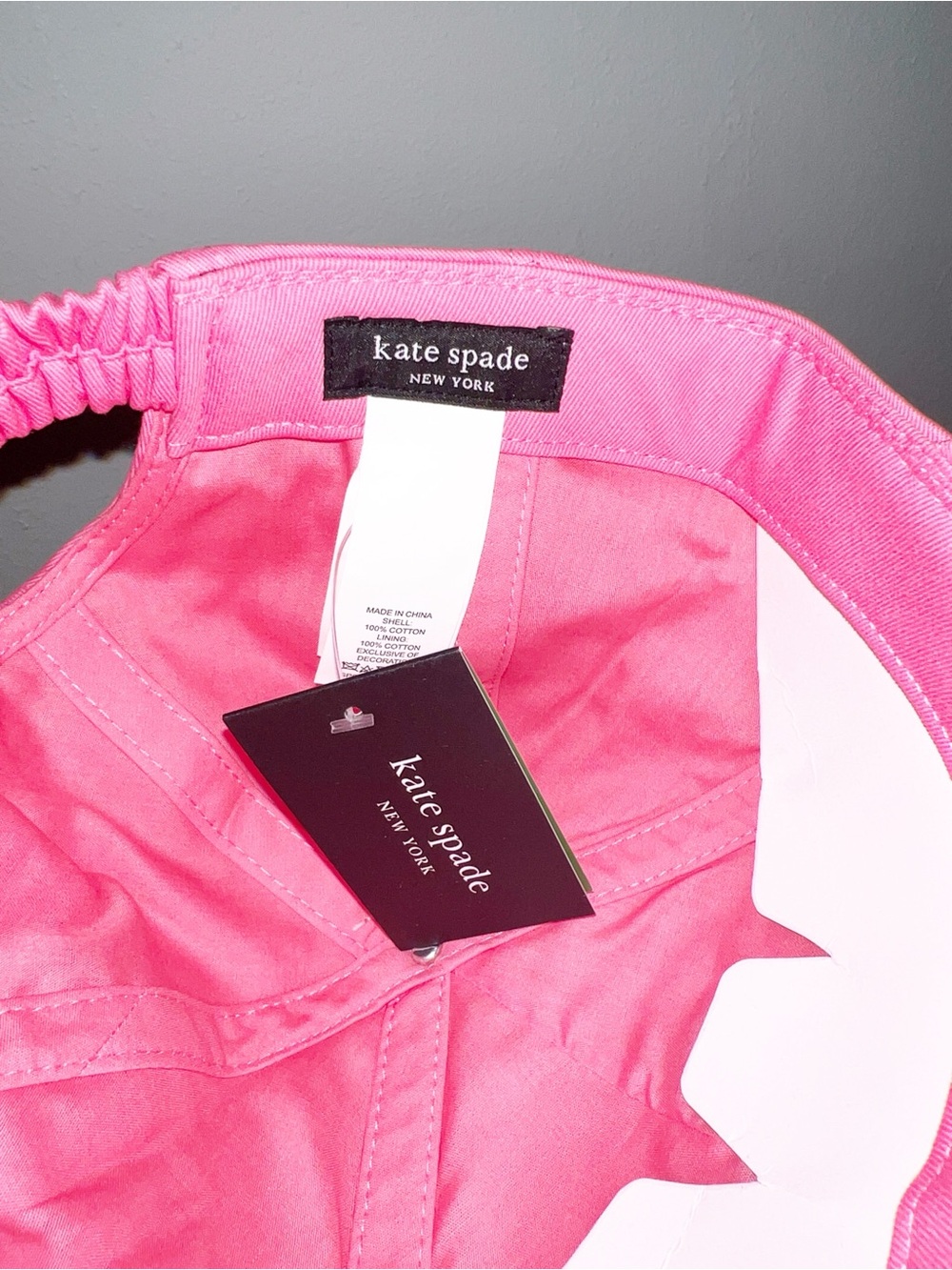 kate spade Strawberry Shake Pink Cotton Logo Baseball Cap - Picture 6 of 9